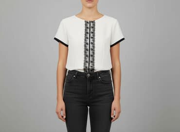 bluzki białe z koronką: Bluzka damska, rozmiar S — 7