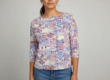 bluzki nietoperz plus size: EWM, T-shirt damski, rozmiar M — 7