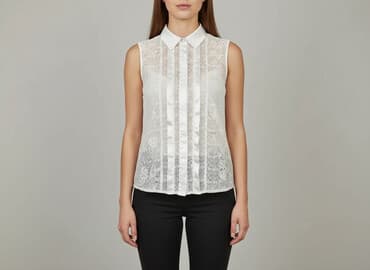 satynowy top pod marynarkę: Janina, Bluzka damska, rozmiar M — 6