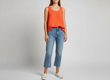 bluzki damskie pomarańczowa: T-shirt damski, rozmiar M — 5