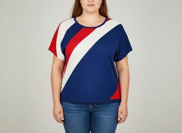 bluzki damskie paski: T-shirt damski, rozmiar 4XL — 7