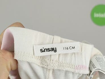 woskowane spodnie dla dziewczynki: Legginsy dziecięce, Sinsay, 5-6 lat, 110/116, stan - Bardzo dobry — 4