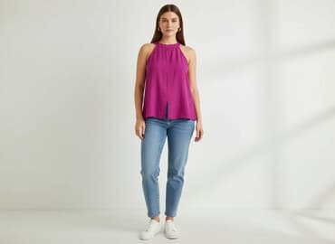 bluzki z odcieciem pod biustem: Bluzka damska, rozmiar L — 6