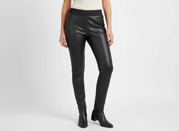 spodnie skórzane massimo dutti: Spodnie materiałowe damskie, rozmiar L — 1