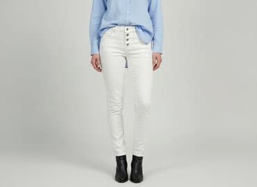 biale szerokie jeansy: Daysie, Jeansy damskie, rozmiar S — 6