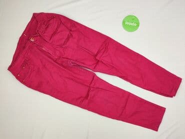 różowe jeansy damskie: Spodnie materiałowe damskie, rozmiar XL — 2