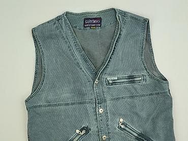 mango bomberka: Męska kamizelka jeansowa Santoryo - Fason: klasyczna kamizelka bez — 1