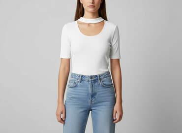 bluzki prazkowane: T-shirt damski, rozmiar S — 5