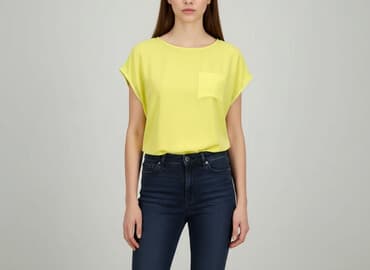żółte bluzki z krótkim rękawem: Promod, Bluzka damska, rozmiar L — 7