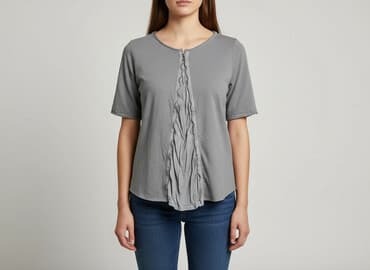 szara bluzka damska: Bluzka damska, rozmiar S — 7