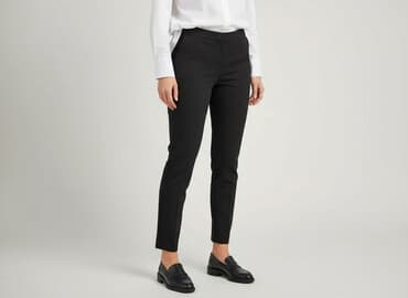 długie spodnie damskie dla wysokich: Papaya, Spodnie materiałowe damskie, rozmiar L — 7