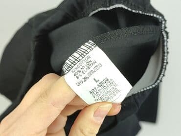 jeansy plus size wysoki stan: Spodnie materiałowe damskie, L — 4