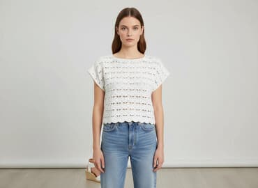 Hand Knitted, Women's blouse, size One size at lalafo.pl Hand Knitted, Women's blouse, size One size