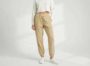 spodnie zara z paskiem: Zara, Spodnie materiałowe damskie, rozmiar M — 6