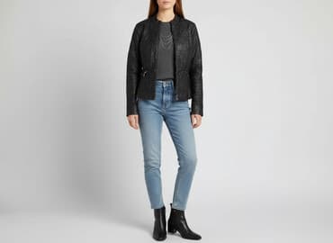 Women`s leather jacket, size M