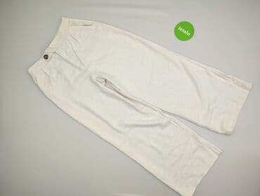 białe spodnie z wysokim stanem sinsay: Spodnie materiałowe damskie, rozmiar S — 2