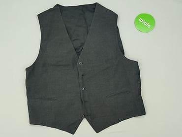 jean pascal jacket: Męska kamizelka garniturowa, grafitowa - Klasyczny krój z głębokim V — 2