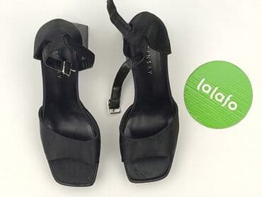 ccc srebrne sandały na obcasie: Sinsay, Sandały damskie, rozmiar 37 — 2