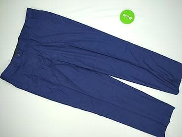 pull and bear kolarki: Męskie spodnie materiałowe – granatowe, klasyczne - Krój: proste — 3