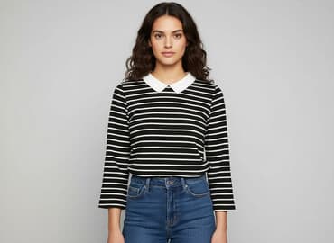 bluzki w paski z serduszkiem: Bluzka damska, rozmiar S — 5