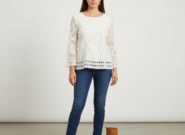 białe gladka bluzki: Cream, Bluzka damska, rozmiar L — 6