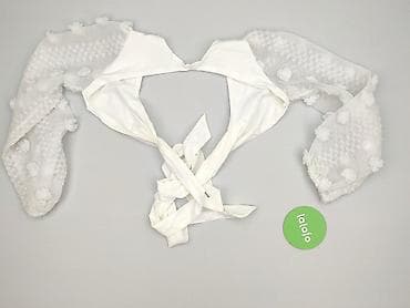 moda komunijna: Biała bolerka/narzutka z krótkimi bufiastymi rękawami dla kobiety. - — 3