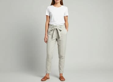 hm spodnie zimowe: H&M L.O.G.G., Spodnie materiałowe damskie, rozmiar L — 6