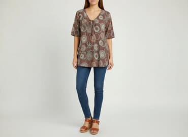 bluzki z przekładanym dekoltem: Tunika damska, rozmiar S — 1