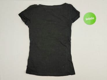 czarne t shirty damskie w serek: T-shirt damski, rozmiar S — 3