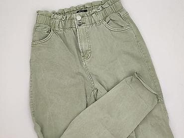 czarne cargo pull and bear: Bershka, Material trousers for women, size S — 1