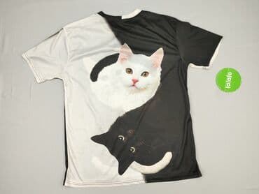 ubrania z kotami: T-shirt damski, rozmiar XL — 4