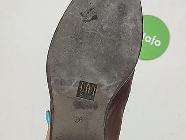 adidasy do ta: Skórzane mokasyny damskie – brązowe - Model: klasyczne — 7