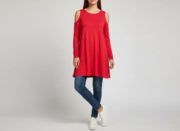 bluzki basic długi rękaw: Tunika damska, rozmiar S — 6