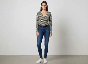 bluzki w paski z serduszkiem: Bluzka damska, rozmiar L — 6