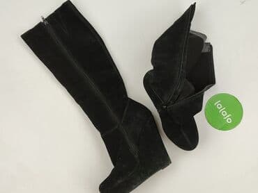 buty na koturnie czarne ccc: Kozaki damskie, rozmiar 39 — 2