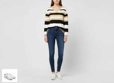 czarne bluzki dekolt v: Sweter damski, rozmiar S — 6