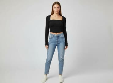 koszulka z długim rękawem h m: Top damski, rozmiar S — 5