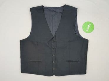 paramour sweter: Męska kamizelka garniturowa - Klasyczny krój z głębokim dekoltem V - — 2