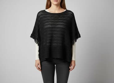 bluzki nietoperz plus size: Ponczo damskie, rozmiar One size — 6