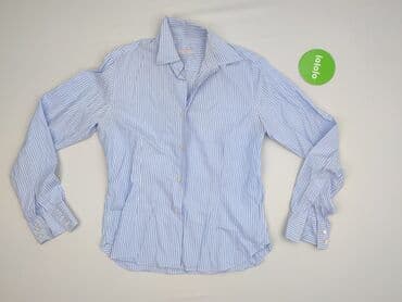 niebieska koszula w białe paski damska: Koszula damska, rozmiar S — 2