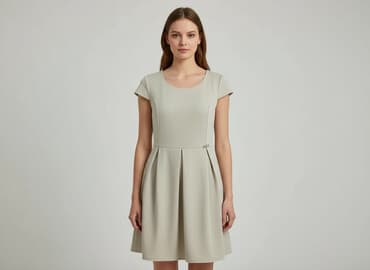 beżowy żakiet do sukienki: Sukienka damska, rozmiar S — 1