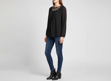 eleganckie bluzki czarne: Bluzka damska, rozmiar S — 7