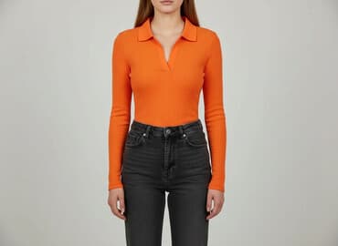kurtka pomarańczowa sinsay: Sinsay, Damska koszulka polo, rozmiar M — 6