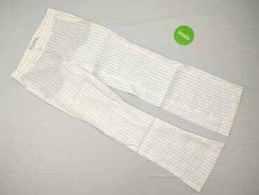 zara spodnie beżowe z wysokim stanem: Zara, Material trousers for women, size M — 1