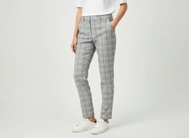 szare szerokie jeansy: H&M, Spodnie materiałowe damskie, rozmiar S — 6