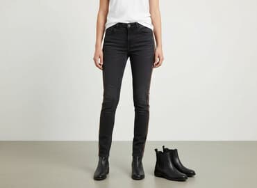 srebrne jeansy: DENIM JEANS, Jeans for women, size M — 1