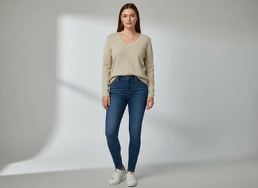 sweter z dekoltem v: Sweter damski, rozmiar XL — 7