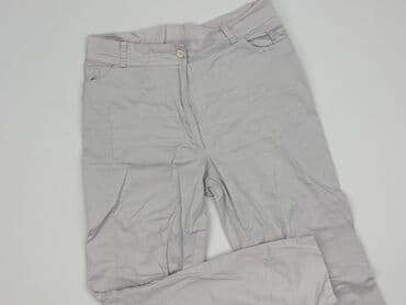 szare szerokie jeansy: Spodnie materiałowe damskie, rozmiar M — 1