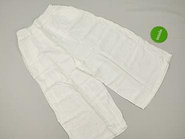 lenar jeans: Szerokie białe spodnie damskie culottes - Krój: luźny, nogawki 3/4 — 3