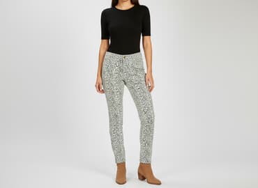 leopard print jeans: Denim Co, Jeansy damskie, rozmiar L — 1